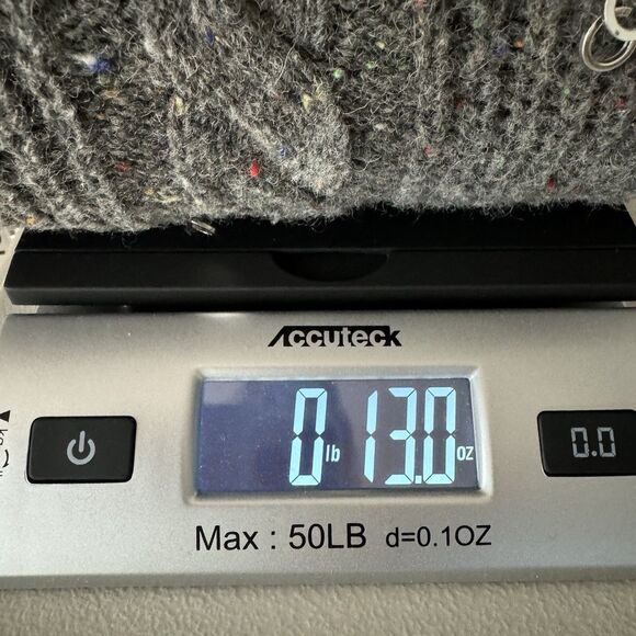 Something Navy Womens Cable Knit Sweater XS Gray Puff Sleeve Bling Wool Preppy - Picture 14 of 14